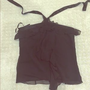 Banana republic black ruffled blouse. Size 6